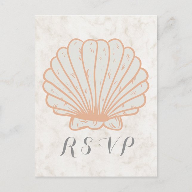 Invitación Postal RSVP Rústica de la boda de la naranja en la (Anverso)
