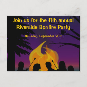 Invitación postales de Fiesta al aire libre con fu