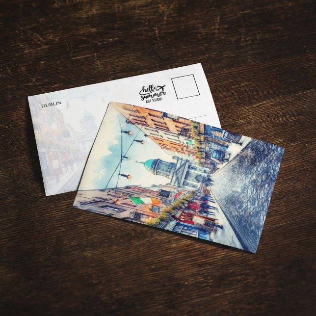 Invitación Postcard de Dublin Ireland Watercolor (Subido por el creador)