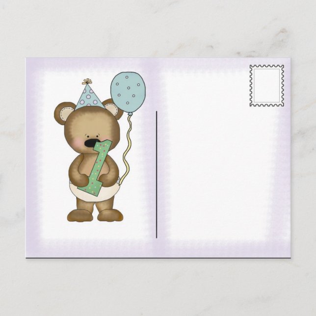 Invitación Postcard Primera fiesta de cumpleaños d (Anverso)
