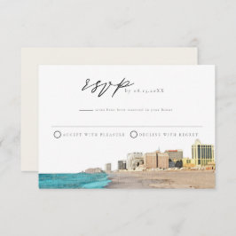 Invitación Postcard RSVP de acuarela de ATLANTIC CITY