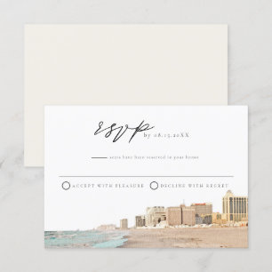 Invitación Postcard RSVP de acuarela de ATLANTIC CITY