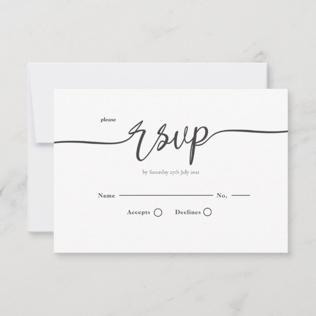 Invitación Postcard RSVP - Elegante (Anverso)
