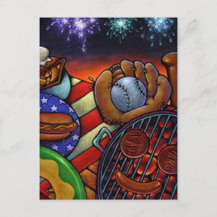 INVITACIÓN POSTCARD Verano Grilling 4 de Julio PC