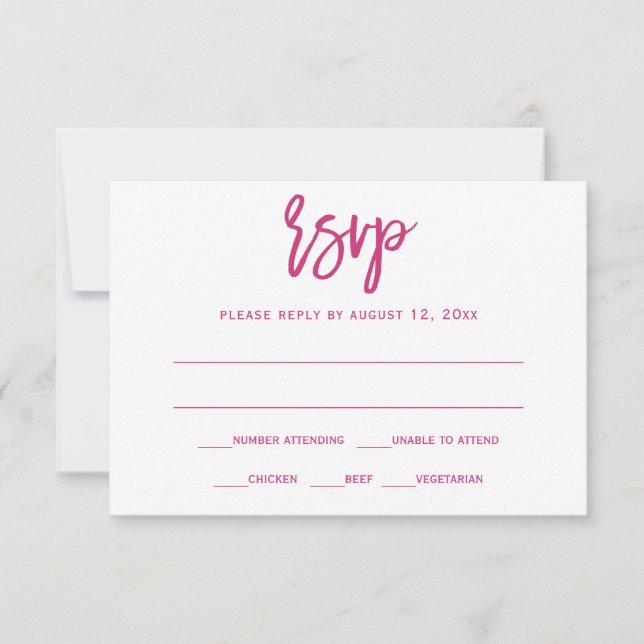 Invitación Postcarta RSVP / Responder | Calligrafía de pincel (Anverso)