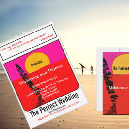 Invitación Poster boda Summer Beach Retro