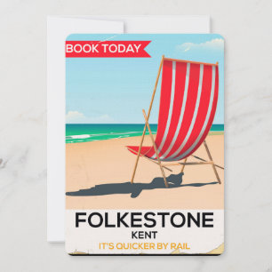 Invitación Poster costero de Folkestone Kent