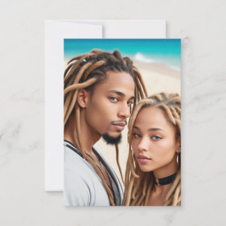 Invitación Póster de arte digital de pareja romántica en la p