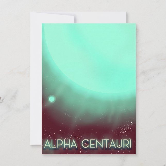 Invitación Poster de arte espacial Alpha Centauri (Reverso)
