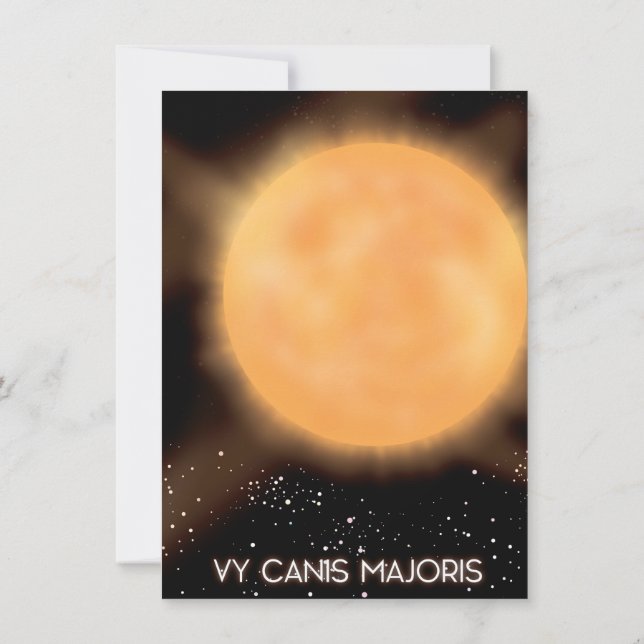 Invitación Póster de arte espacial del Sol VY Canis Majoris. (Reverso)