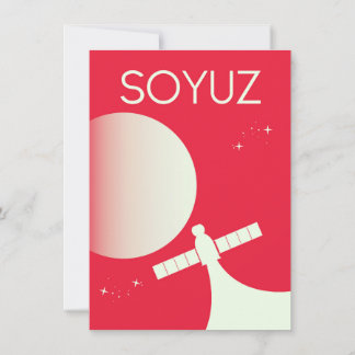 Invitación Poster de arte espacial Soyuz