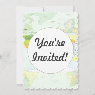 Invitación Póster de Atlas Mapa Mundial Político: Decoración 