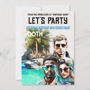 Invitación Poster de cine espionaje evento de cumpleaños para