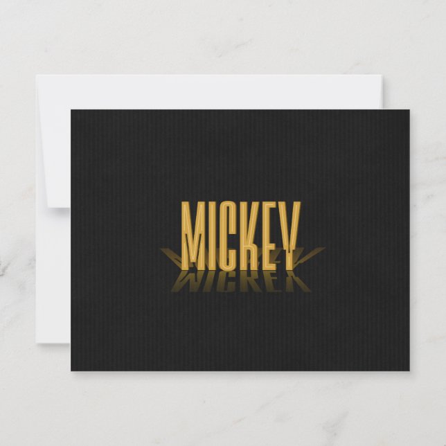 Invitación Poster de cine retro personalizado Mickey Gold (Reverso)