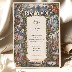 Invitación Póster de destino de viaje de Nueva York para boda