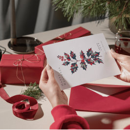 Invitación Poster de esperanza moderna Holly Berry Navidades 