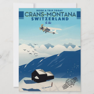 Invitación poster de esquí de crans montana