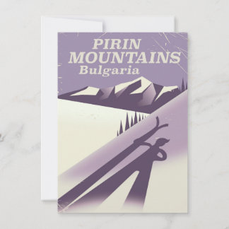 Invitación Poster de esquí de Pirin Bulgaria