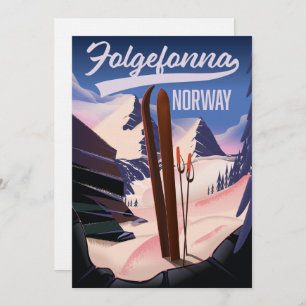 Invitación Poster de esquí Folgefonna norway.