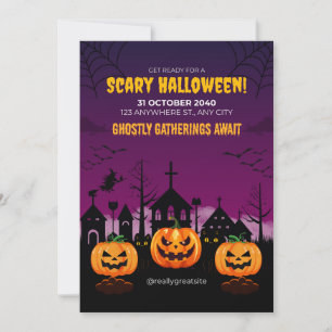 Invitación Poster de Halloween morado