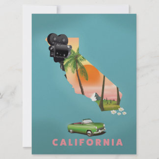 Invitación Póster de mapa ilustrado de California