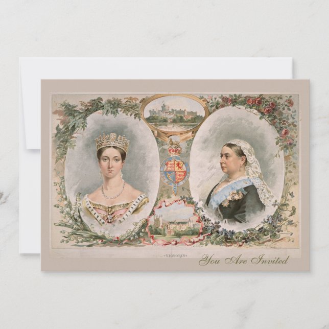 Invitación Poster de oro del jubileo de la reina Victoria (Anverso)