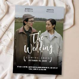 Invitación POSTER DE PELÍCULA boda FOTO DE ROMANCE MÍNIMA