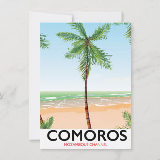 Invitación Poster de vacaciones de la isla de las Comoras.