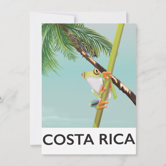Invitación Póster de vacaciones de la rana arbórea de Costa R (Reverso)