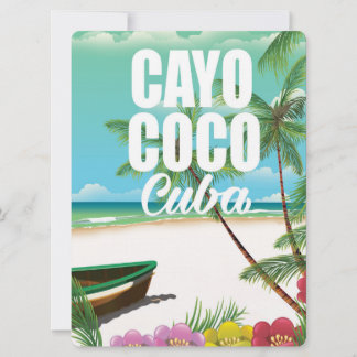 Invitación Póster de vacaciones de playa cubanas Cayo Coco