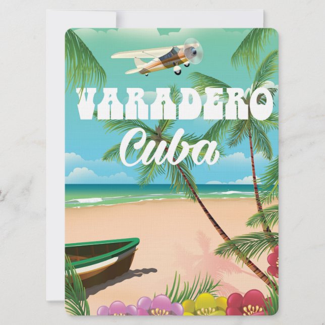 Invitación Póster de vacaciones de playa en Varadero Cuba (Anverso)