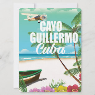 Invitación Poster de vacaciones en la playa de Cayo Guillermo