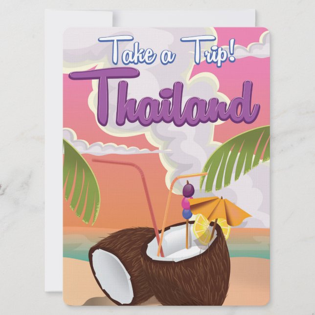 Invitación Poster de vacaciones en la playa de Tailandia (Anverso)