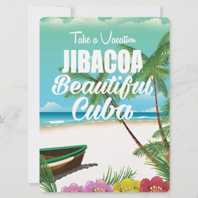 Invitación Póster de vacaciones en la playa Jibacoa Cuba (Anverso)