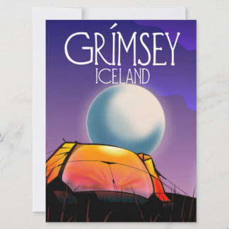Invitación Póster de viaje a Grímsey Islandia