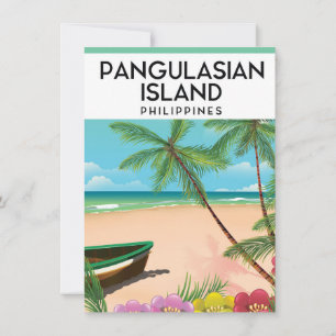 Invitación Póster de viaje a la playa de la isla de Pangulasi