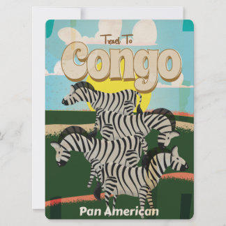 Invitación Póster de viaje antiguo del Congo