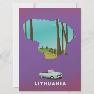 Invitación Póster de viaje con mapa ilustrado de Lituania