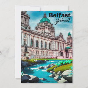 Invitación Póster de viaje de Belfast Irlanda del Norte Arte 