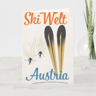 Invitación Póster de viaje de esquí de Skiwelt Austria