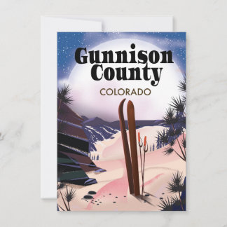 Invitación Póster de viaje de esquí del condado de Gunnison.