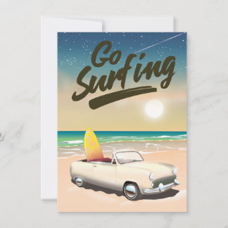 Invitación ¡Póster de viaje de surf!