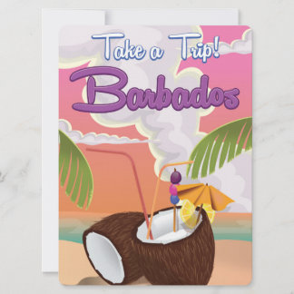Invitación Póster de viaje de vacaciones de Barbados de dibuj