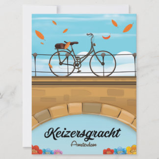 Invitación Póster de viaje del canal Keizersgracht Amsterdam