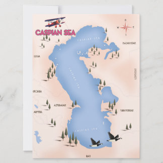 Invitación Póster de viaje del mapa de estilo vintage del Mar
