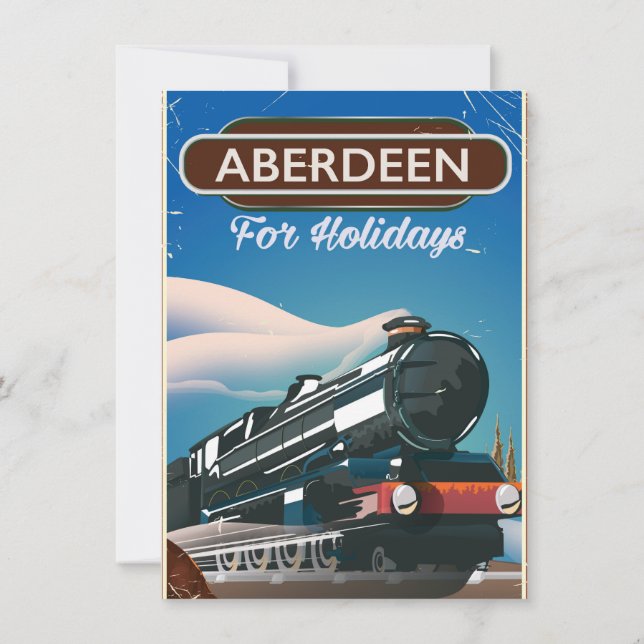 Invitación Póster de viaje en tren vintage de Aberdeen Escoci (Reverso)