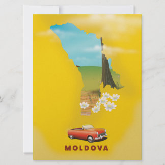 Invitación Póster de viaje ilustrado del mapa de Moldavia