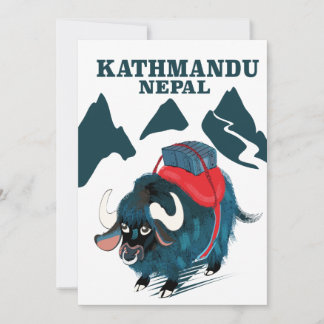 Invitación Póster de viaje Kathmandu Nepal Impresión en lienz