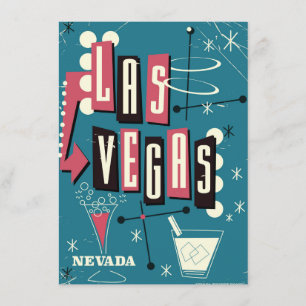 Invitación Poster de viaje vintage boda nevada de Las Vegas
