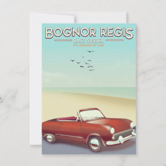 Invitación Póster de viaje vintage de Bognor Regis junto al m